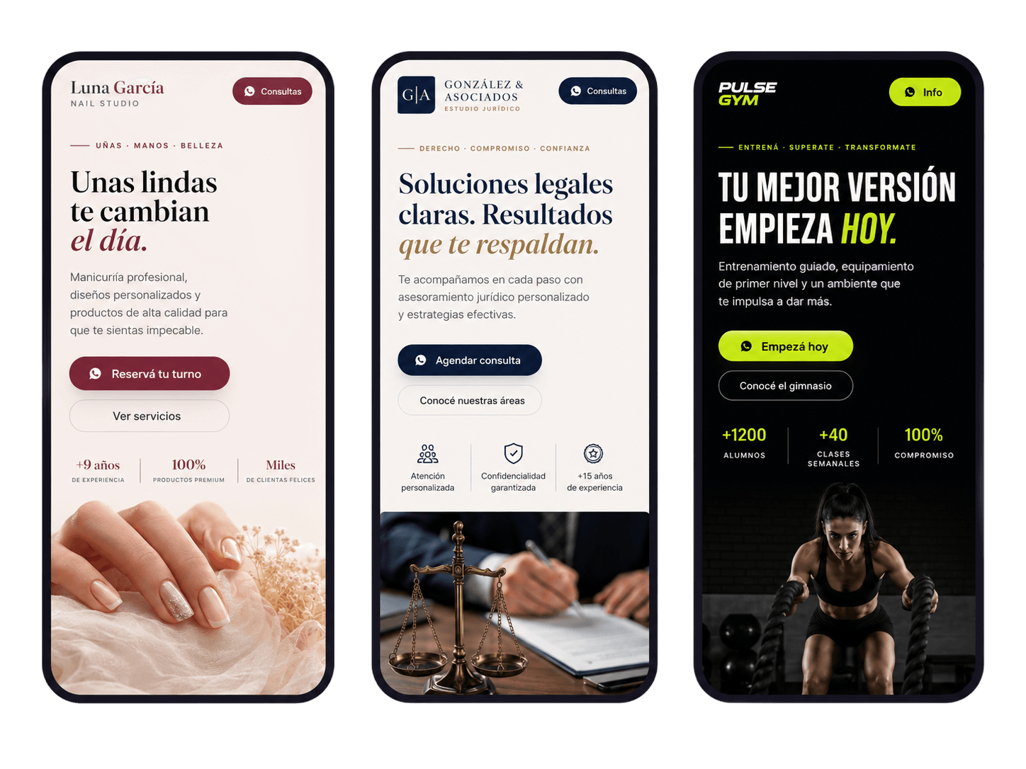 Ejemplos de sitios web diseñados por LandOS